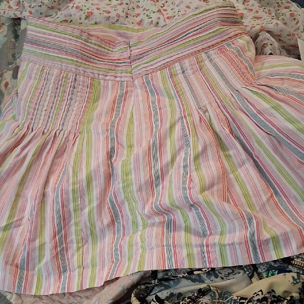J. Crew Pastel Striped A-Line Skirt
